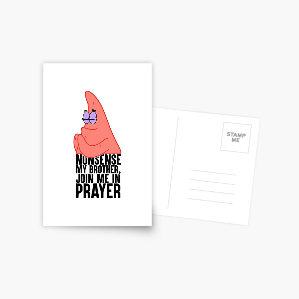 Patrick Star Praying Join Me In Prayer Spongebob Yellow Best Friends