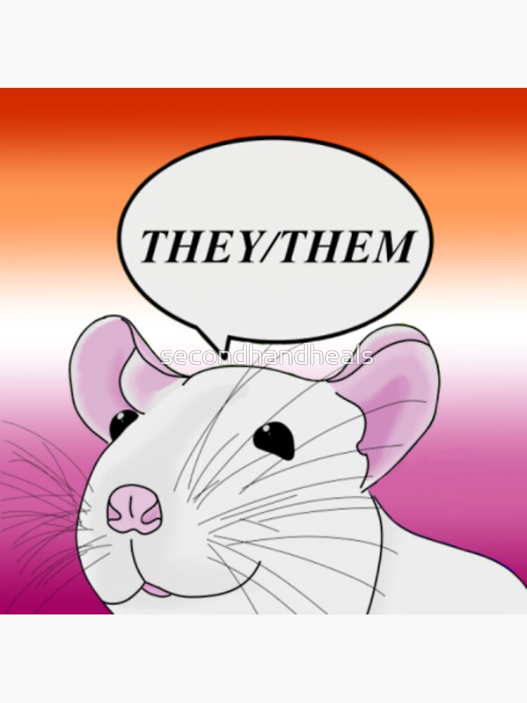 They Them Pronoun Rat Lesbian Flag Sticker For Sale By