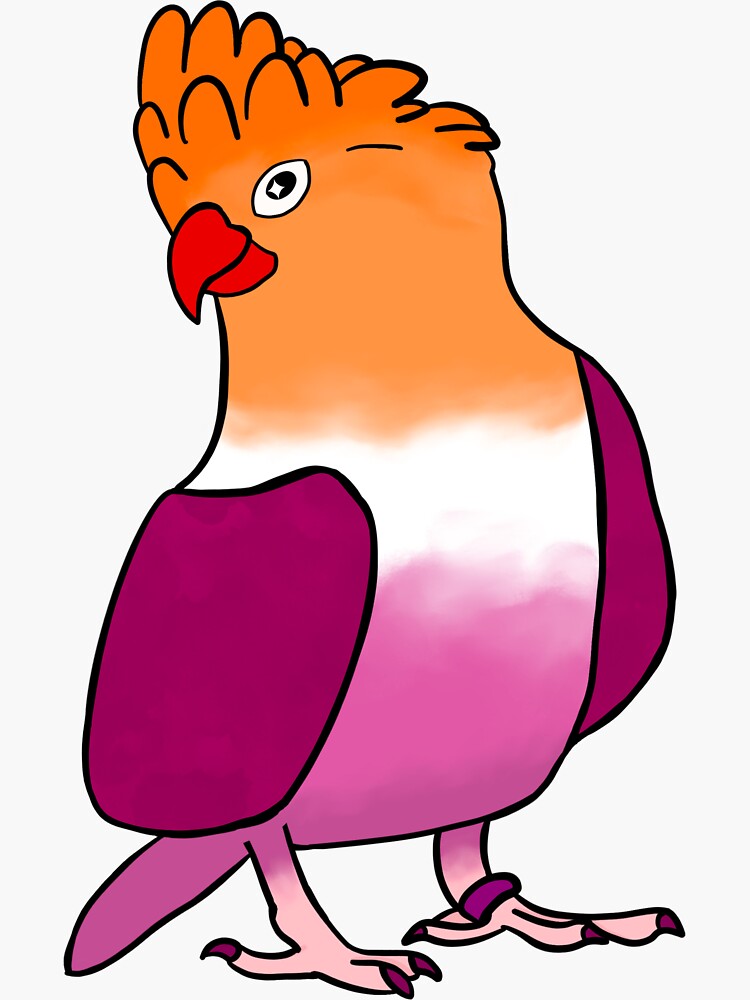 Pride Parrot Lesbian Galah Cockatoo Sticker For Sale By Lilywily