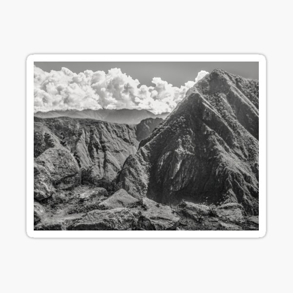 Pegatina Paisaje En Blanco Y Negro De Machu Picchu De Dflcreative