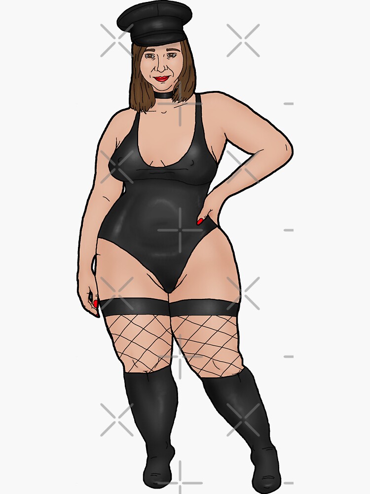 BBW Dominatrix With A Pear Shaped Figure Sticker For Sale By