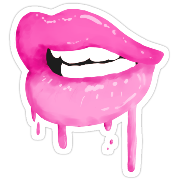 Hot Pink Lips Stickers By Star Sighs Redbubble 0604