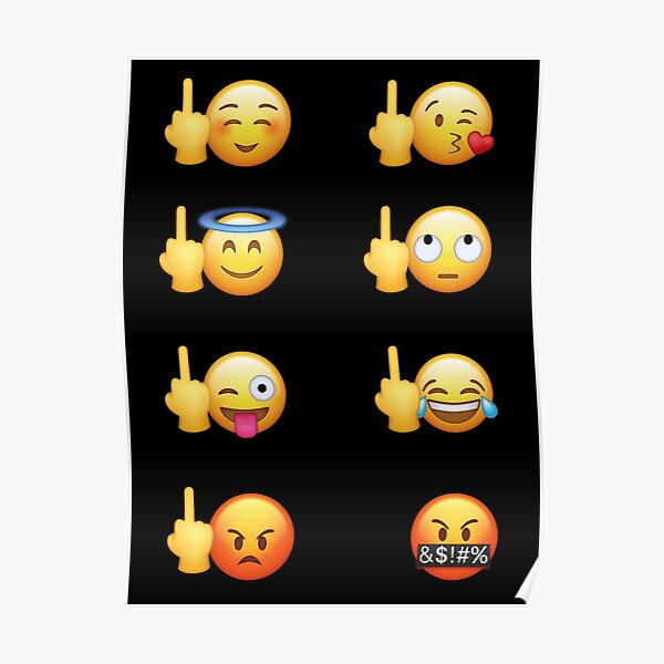 Fuck You Emoji Pack Poster By Merlintea Redbubble