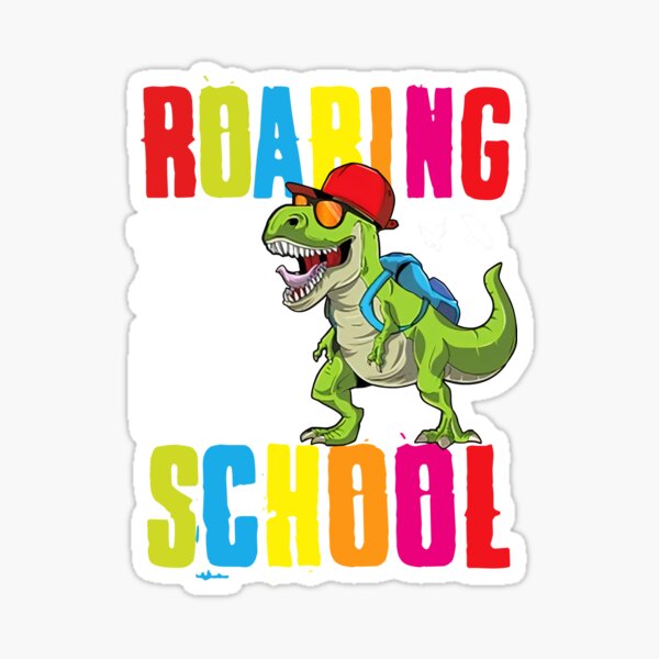 Pegatina Camiseta De Regreso A La Escuela Rugiendo En Dinosaurio