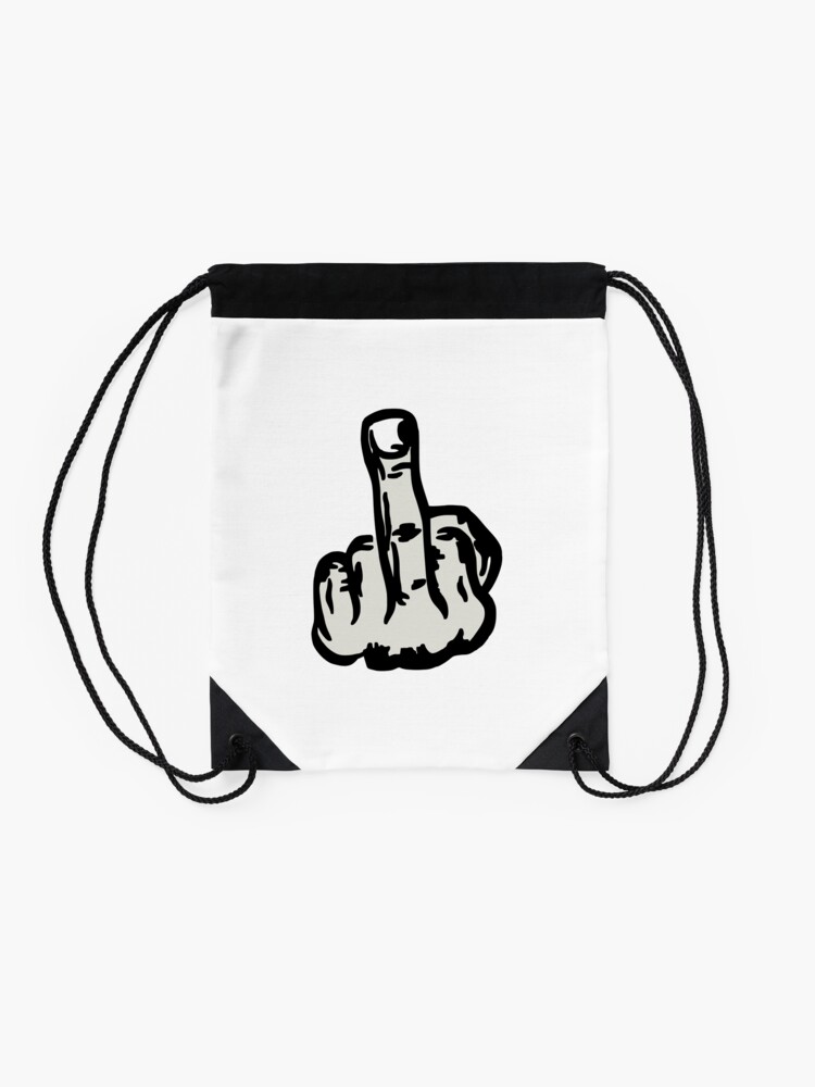 Fuck Off Fuck You Middle Finger T Shirts And Gifts Drawstring Bag For