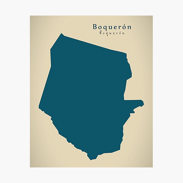 Lámina fotográfica Mapa moderno mapa de la región de Boquerón