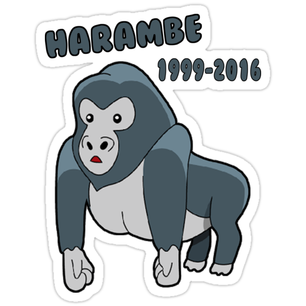 "Cartoon Harambe" Stickers by THORNSinc | Redbubble