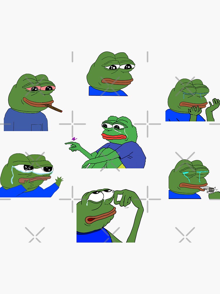 Sad Pepe Twitch Emotes Pack Sticker By Doitbetter Redbubble