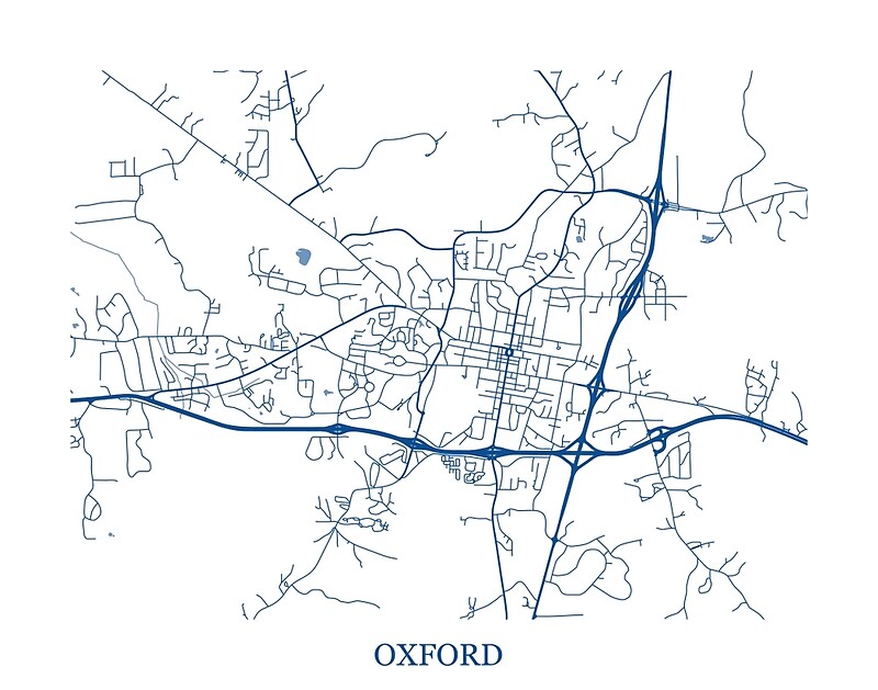 "Oxford, Mississippi Abstract Street Map Print" Posters by ericoquinn