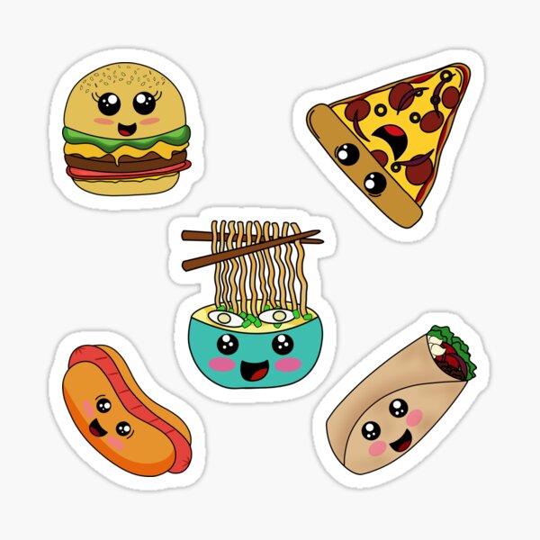 Kawaii Foods Sticker For Sale By Feistydesigns Redbubble