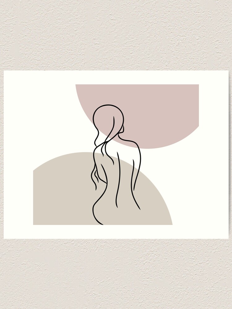 Nude Woman Line Drawing Art Art Print For Sale By Almusawwir Redbubble