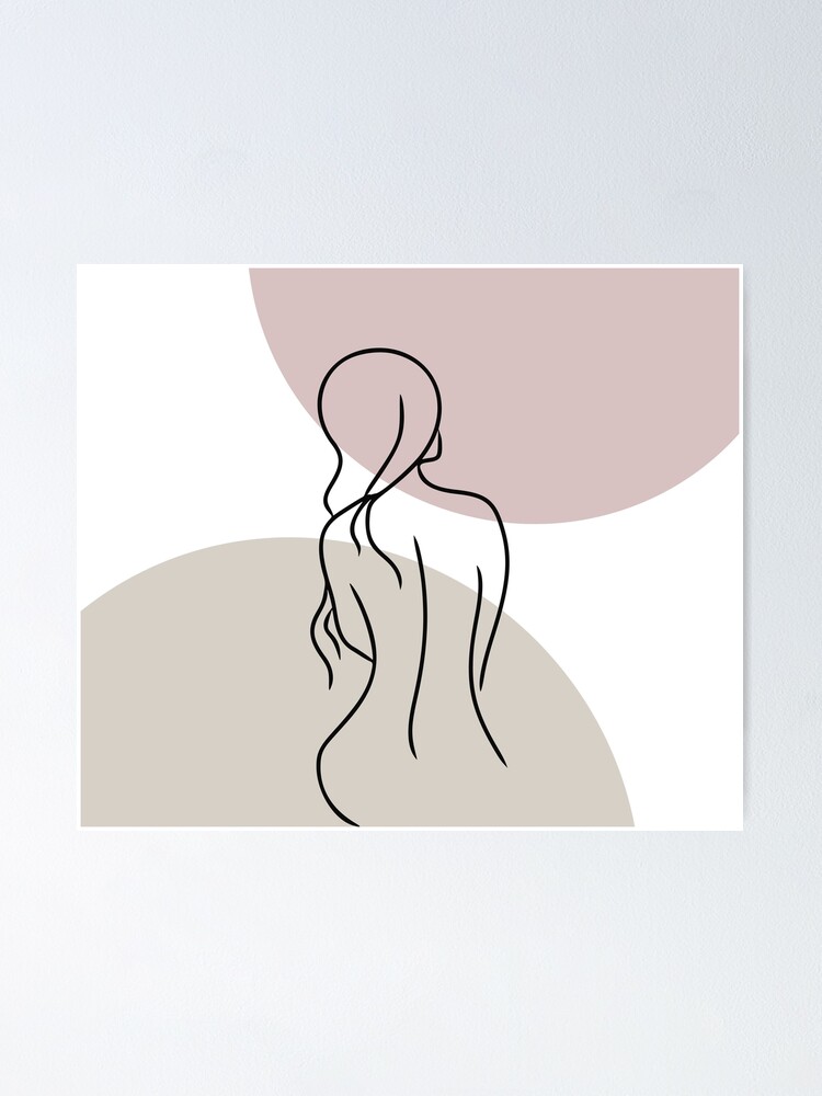 Nude Woman Line Drawing Art Poster By Almusawwir Redbubble