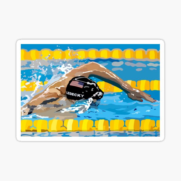 Katie Ledecky Sticker For Sale By Showsomeloveco Redbubble