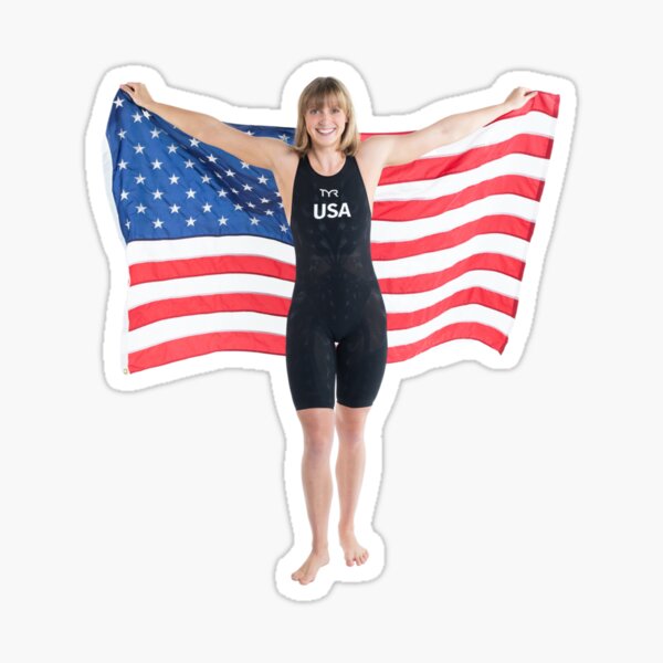 Katie Ledecky Sticker For Sale By Showsomeloveco Redbubble