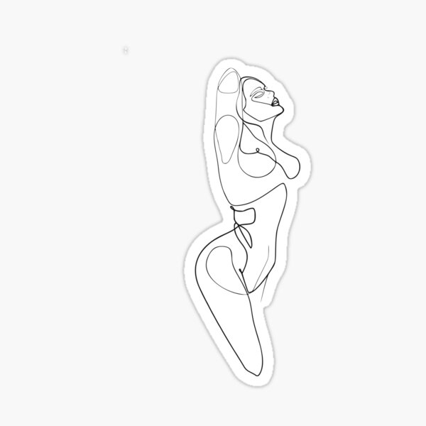 Line Art Nude Woman Sketch Sticker For Sale By Almusawwir Redbubble