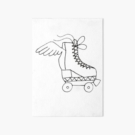 Roller Skate With Wings Art Board Print For Sale By Lily Anne