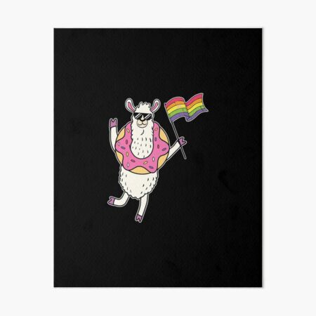 Lgbt Flag Llama Donut Gay Lesbian Pride Art Board Print For Sale By