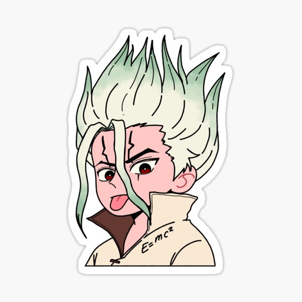 Dr Stone Senku Einstein Pose Sticker By Neeannn Redbubble