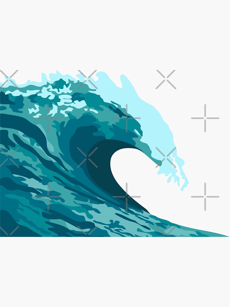 Ocean Wave Sticker For Sale By Kristinjdesign Redbubble