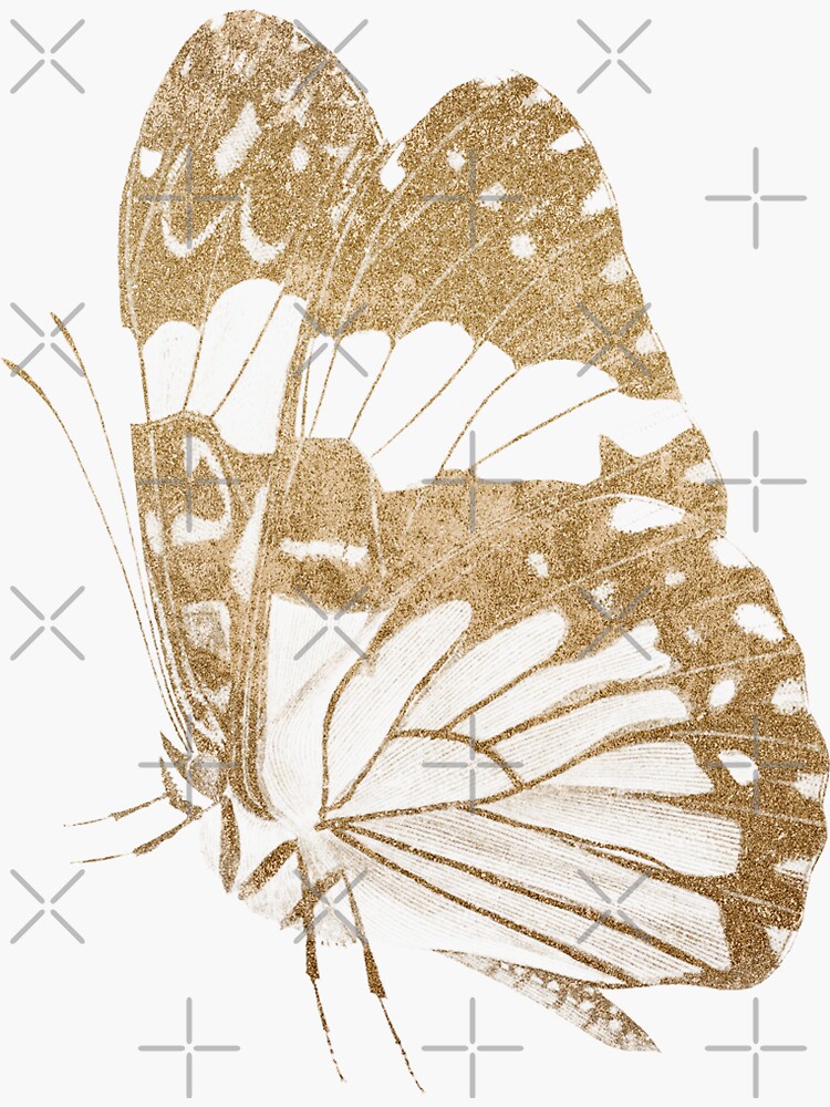 Gold Butterfly Sticker For Sale By MsBeast21 Redbubble