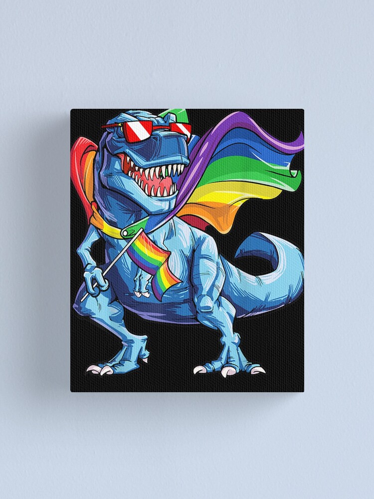 Dinosaur Gay Pride Flag Lgbt Lesbian Bi T Rex Canvas Print For Sale