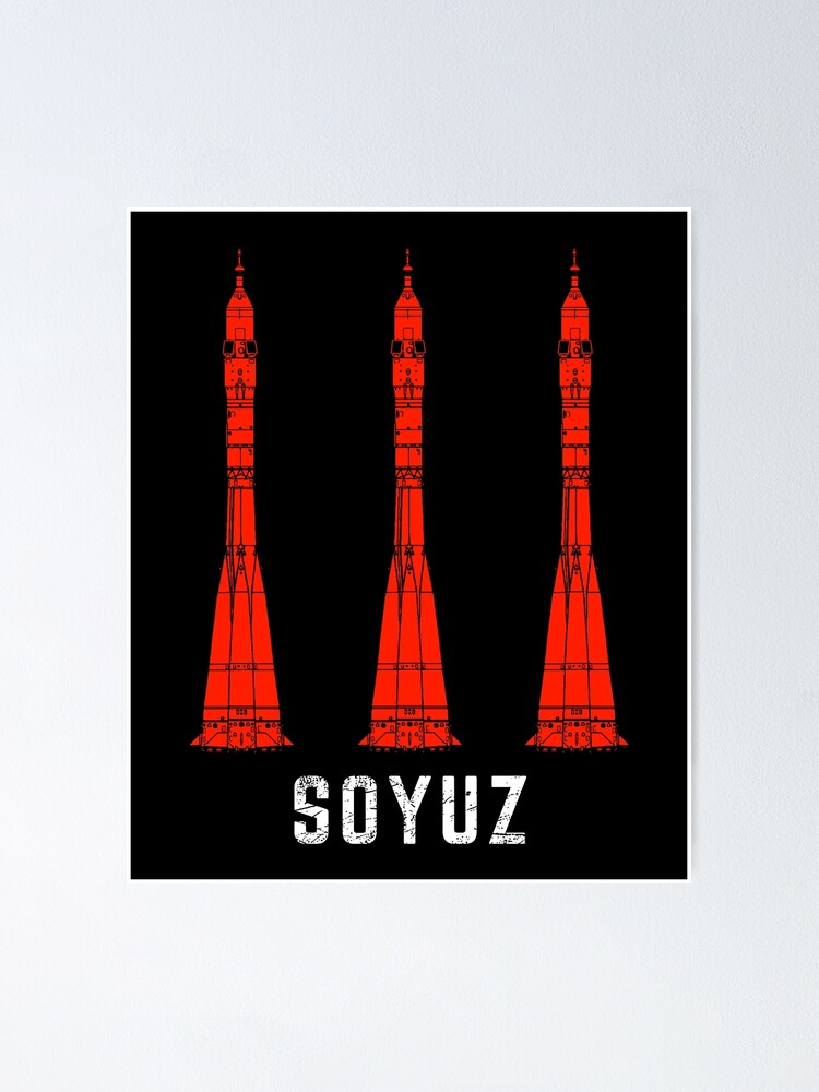 Soyuz Rocket Soviet Union Russia Poster For Sale By Mila1946 Redbubble