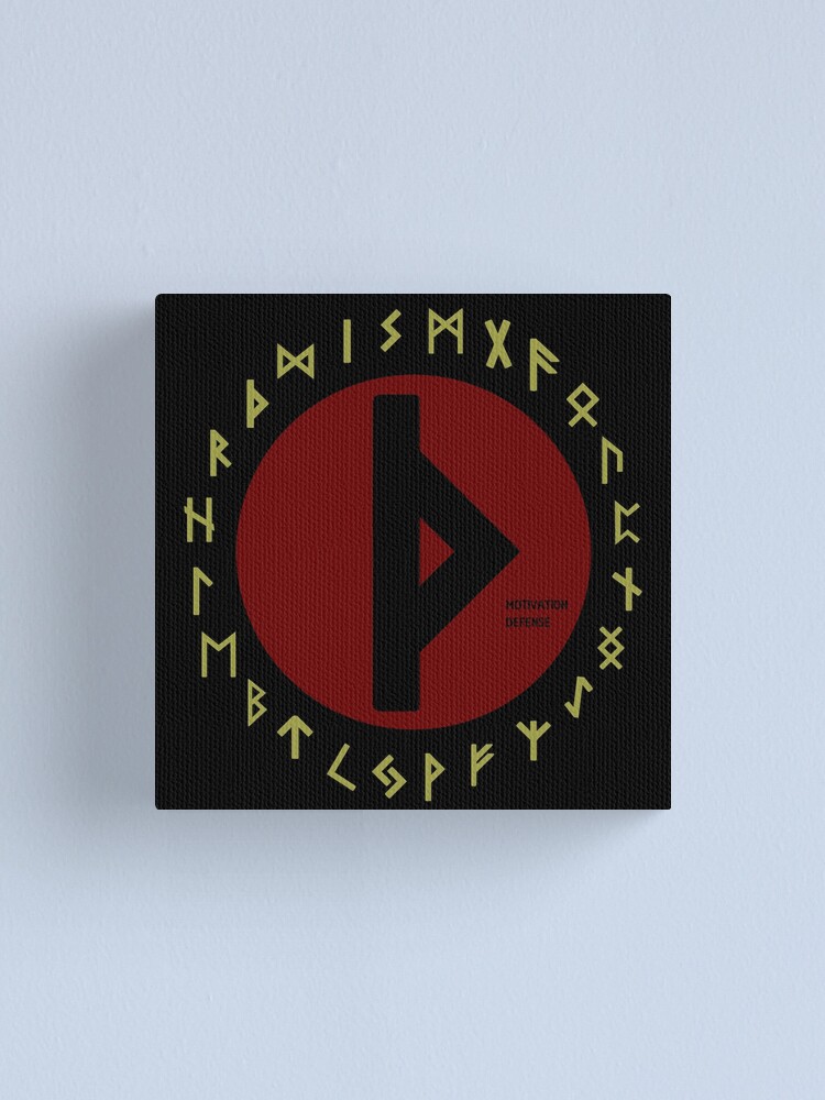 Red Thurisaz Elder Futhark Rune Symbol Canvas Print By Depicg Redbubble