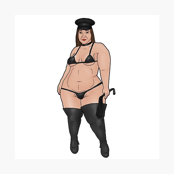 BBW Dominatrix With A Pear Shaped Figure In A Bikini With A Whip