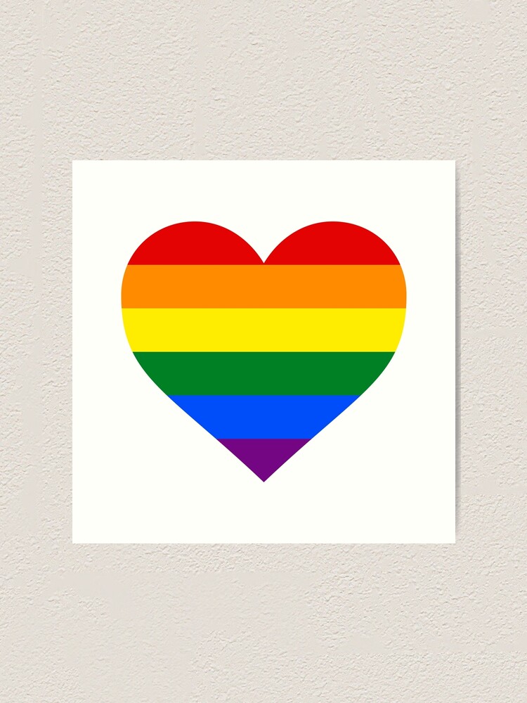 GAY PRIDE FLAG HEART SHAPE Art Print By Seren0 Redbubble