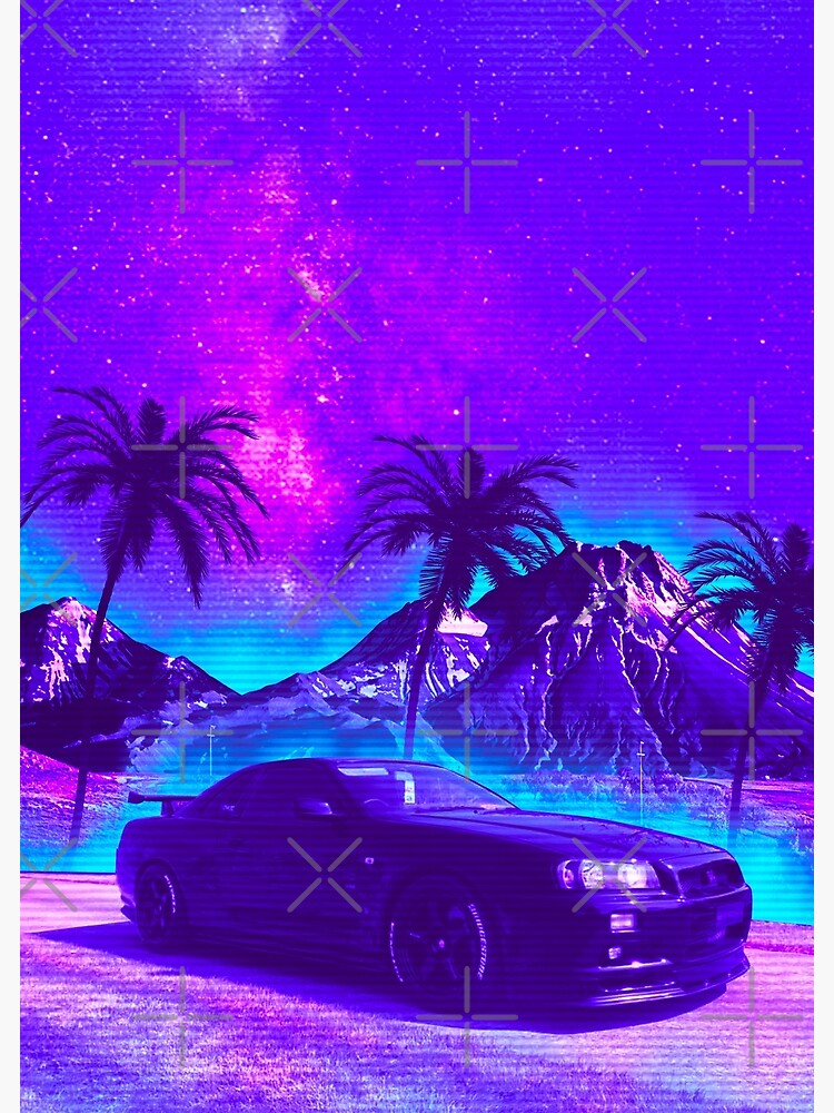 Nissan Skyline Gtr Synthwave Metal Print For Sale By Utawimisbah