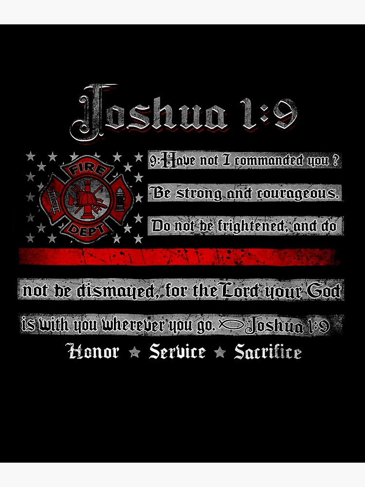 Firefighter Firefighter Joshua 1 9 Poster For Sale By RosellaBarrows