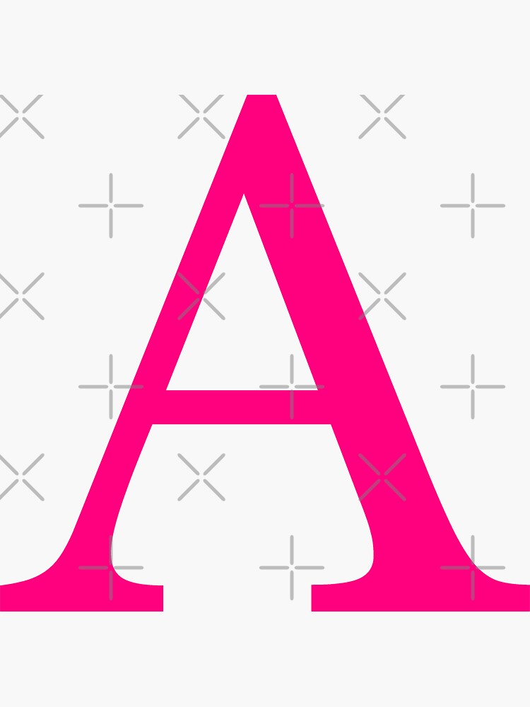 Letter A Neon Pink Color Sticker For Sale By Funstudio Redbubble