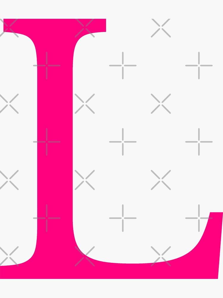 Letter L Neon Pink Color Sticker For Sale By Funstudio Redbubble