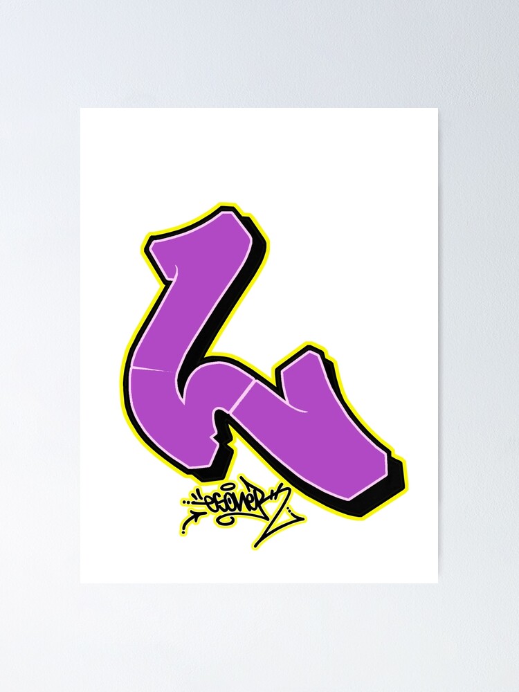 Purple LETTER L BY ESONE URBAN GRAFFITI STREET STYLE Poster For