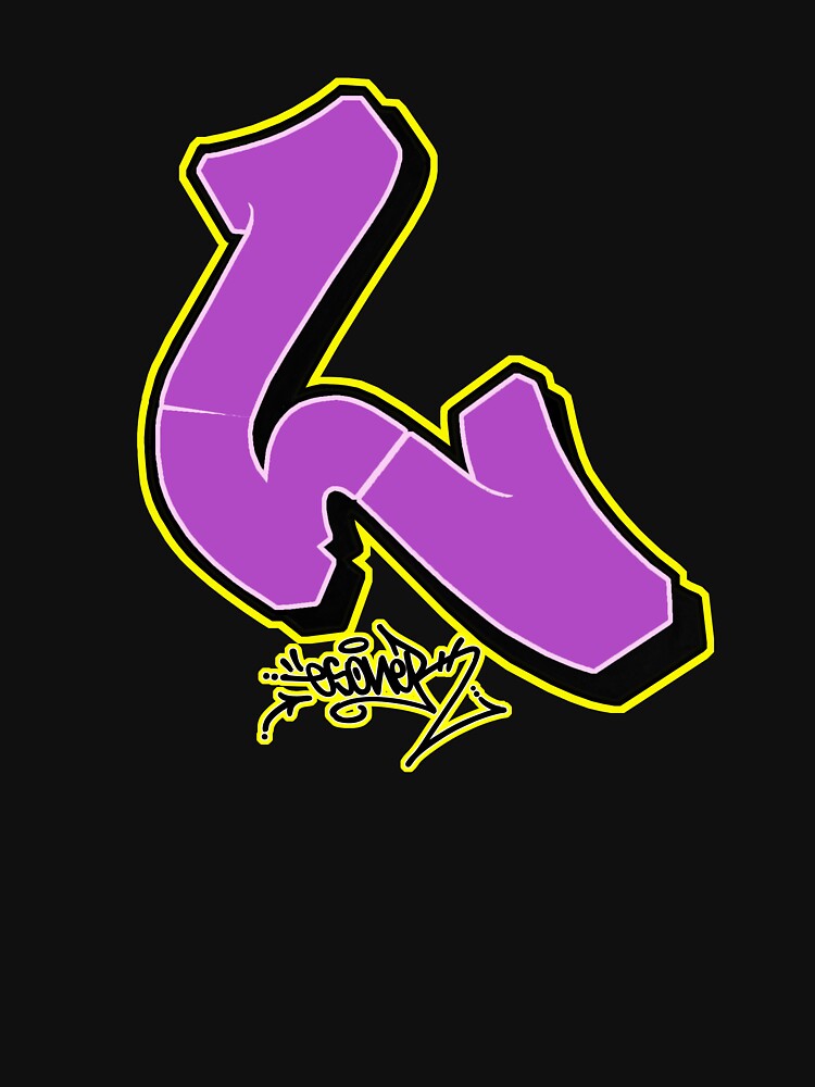 Purple LETTER L BY ESONE URBAN GRAFFITI STREET STYLE T Shirt For