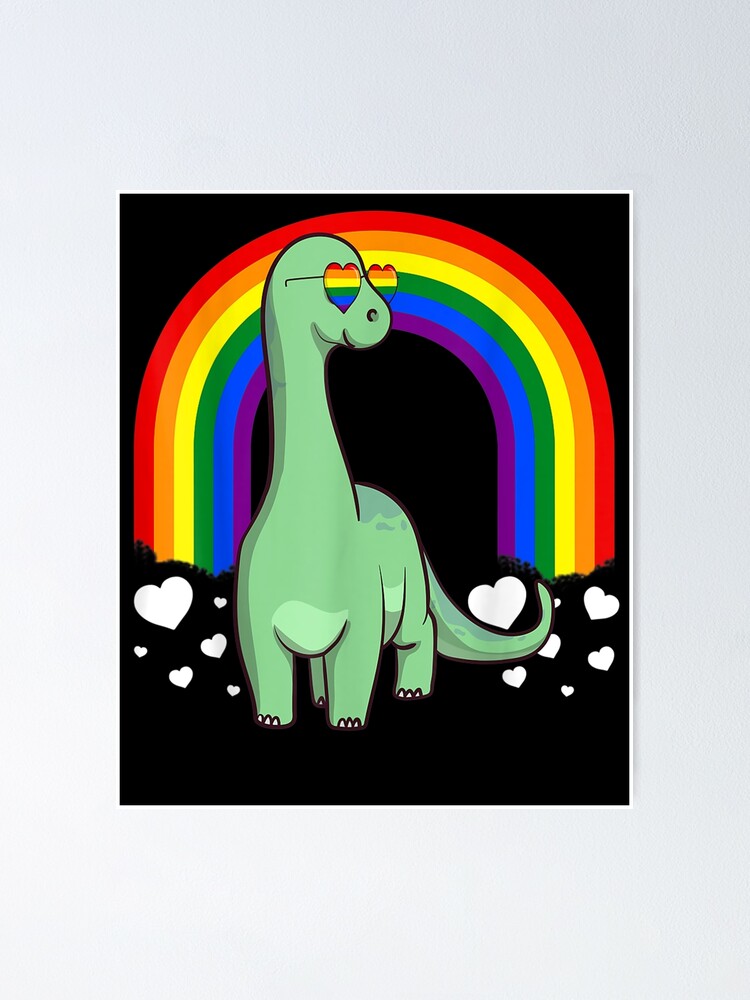 Lgbt Dinosaurier Gay Pride Regenbogen Brachiosaurus Lgbtq Poster Von