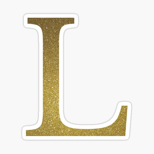 Letter L Gold Glitter Sticker By FunStudio Redbubble