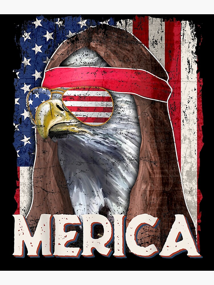 Merica Bald Eagle Mullet American Flag 4th Of July Patriotic