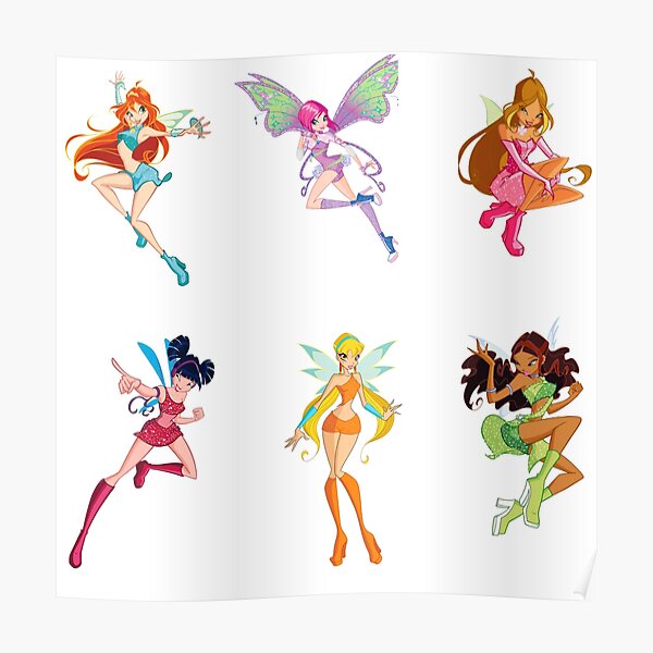 Winx Club Sticker Pack Poster For Sale By Patmackriel70 Redbubble