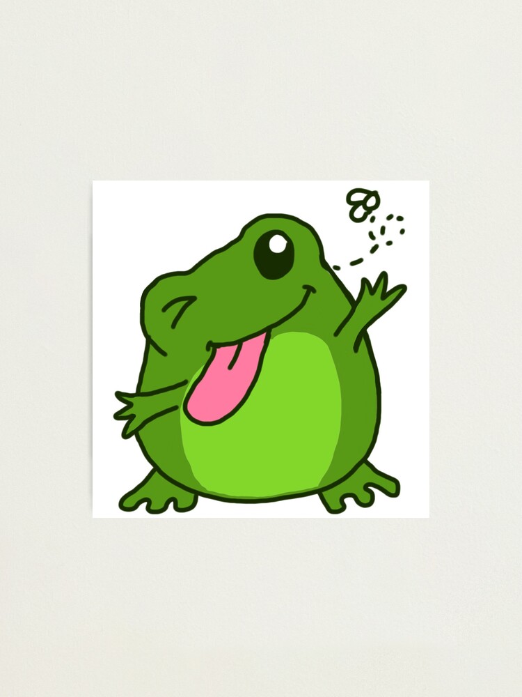 Kawaii Frog Sticking Tongue Out Photographic Print For Sale By