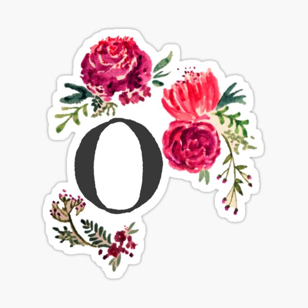 Floral Monogram Watercolor Letter O Sticker For Sale By SaraLoone