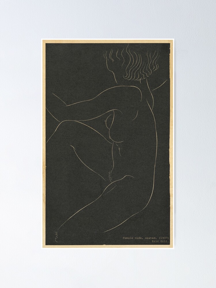 Female Nude Seated 1937 By Eric Gill Poster By IBD HOUS Redbubble