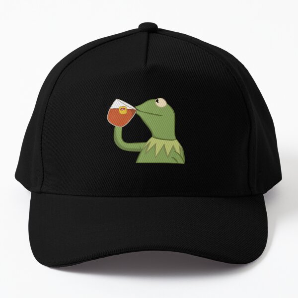 Kermit Sipping Tea Meme Cap For Sale By Zizouuu Redbubble