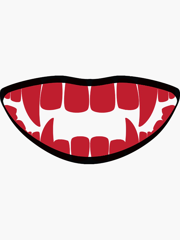 Scary Teeth Face Mask Sticker For Sale By DarnickSaarang Redbubble