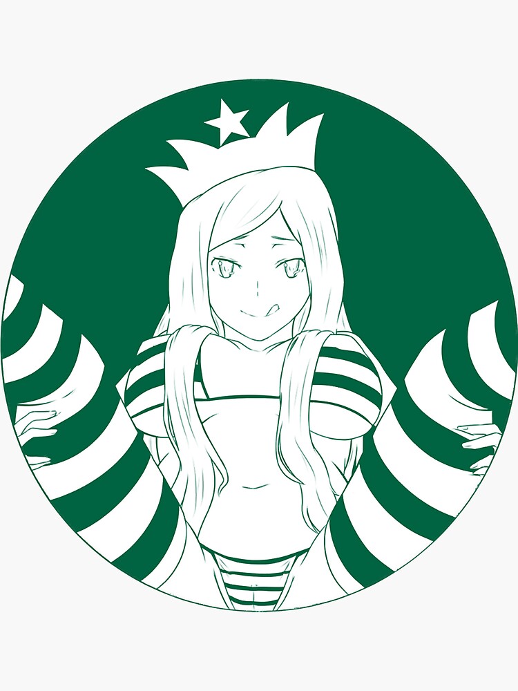 Lewd Anime Girl Starbucks Inspirited Design Sticker Sticker For Sale By Amohammedallen