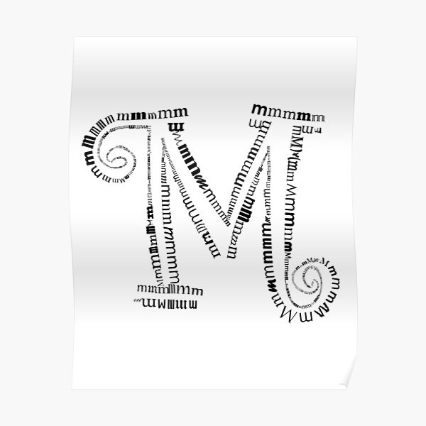 M Letter Poster For Sale By Adiosmillet Redbubble