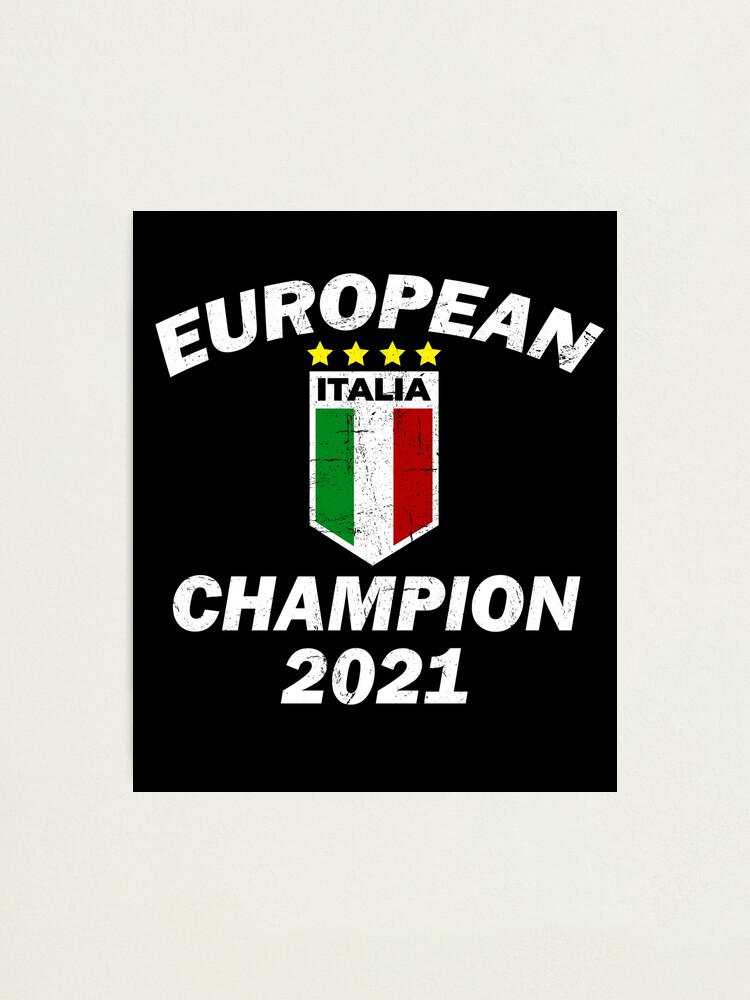 Lámina fotográfica Bandera de fútbol italiana Campeón europeo 2021