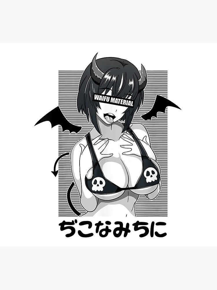 Ahegao Waifu Material Shirt Lewd Devil Anime Girl Cosplay Ahegao Waifu Material Lewd Devil