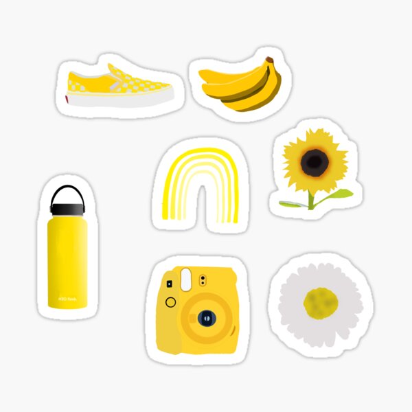 Yellow Sticker Pack Sticker For Sale By Elle Dee Art Redbubble