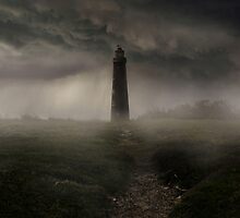 Lighthouse in the rain by JBlaminsky